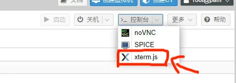 选择 xterm.js 按钮